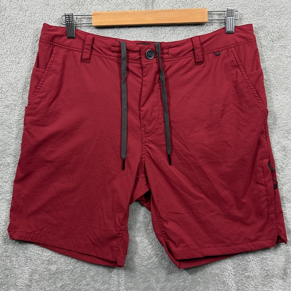 686‎ Shorts Mens 32 Red Everywhere Featherlight Chino 8" Stretch Zip Pockets UPF